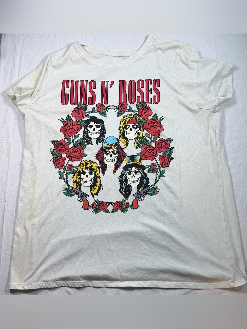 torrid White Guns N' Roses Skull Floral Graphic Tee